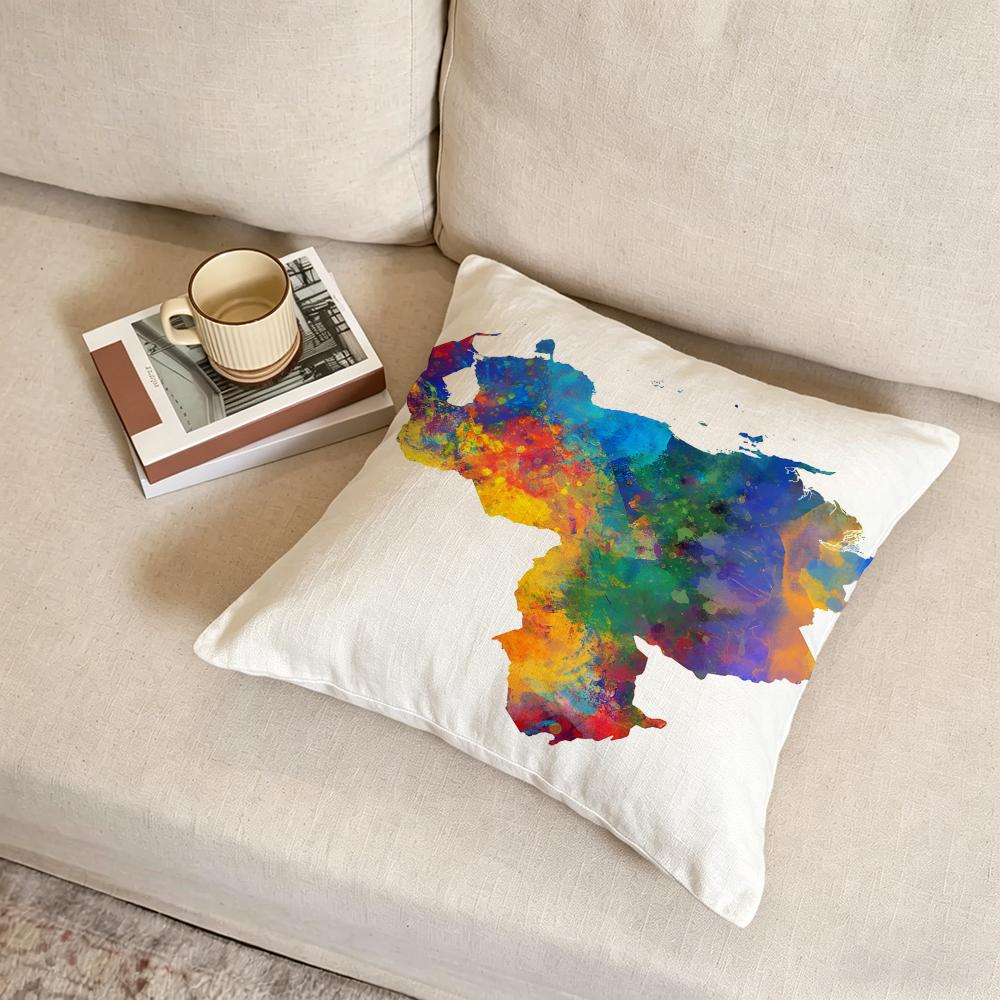 Venezuela Pride Print Cushion Cover Fabric Soft Furnishing,Pillowcase, Cushion Cover, Sofa Pillow, Home Decoration