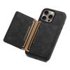 DENIOR D13 For iPhone 16 Pro Magnetic Case Card Holder Leather Coated PC+TPU Phone Cover