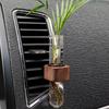 Wood Car Hydroculture Flower Vase Glass with Clip Air Vent Test Tube Flower Holder For Car Interior Plant Decor