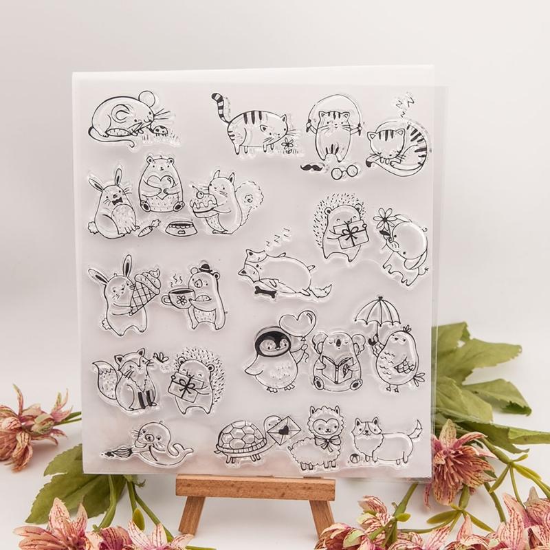 Animal and Sea Creature Clear Stamp Background Silicone Stamp for Card Making Scrapbooking Journal Planner Decoration