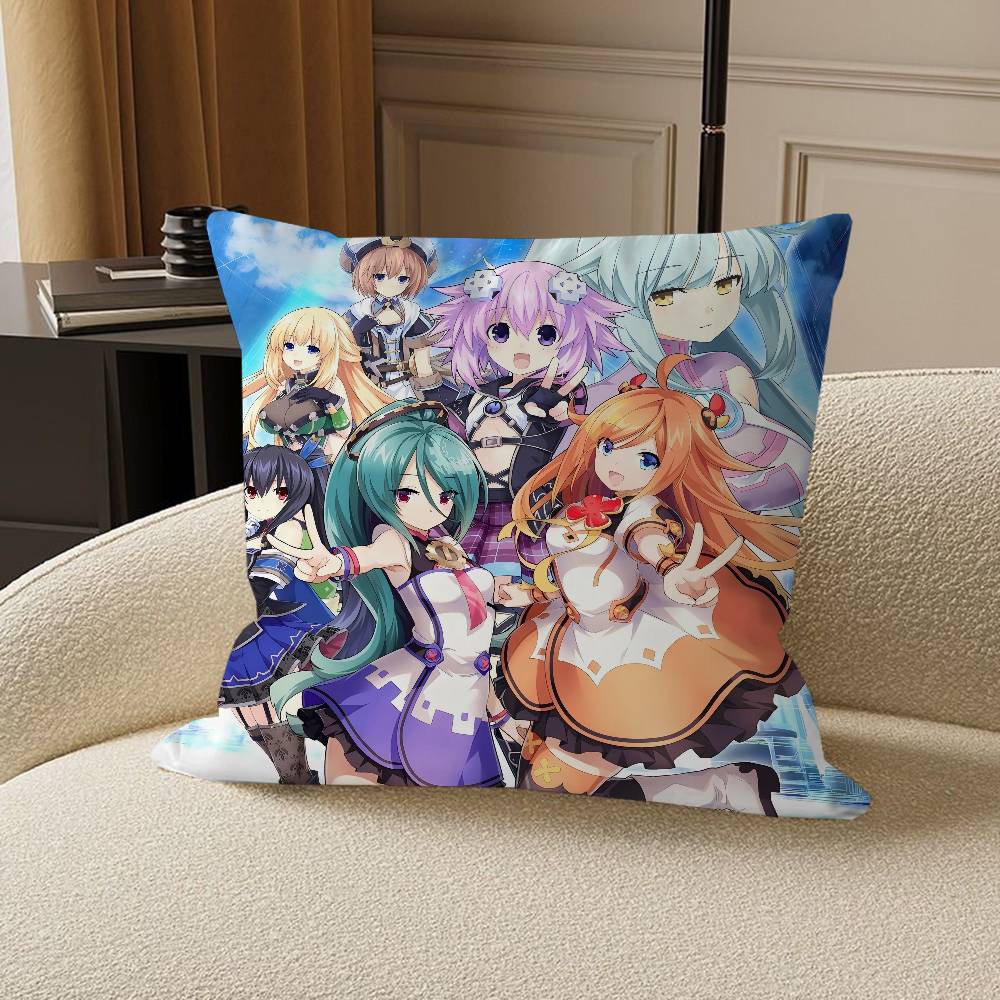Anime H-Hyperdimension N-Neptunia Pillow Cushion Cover Pillowcase Living Room Sofa Home Decor Customized