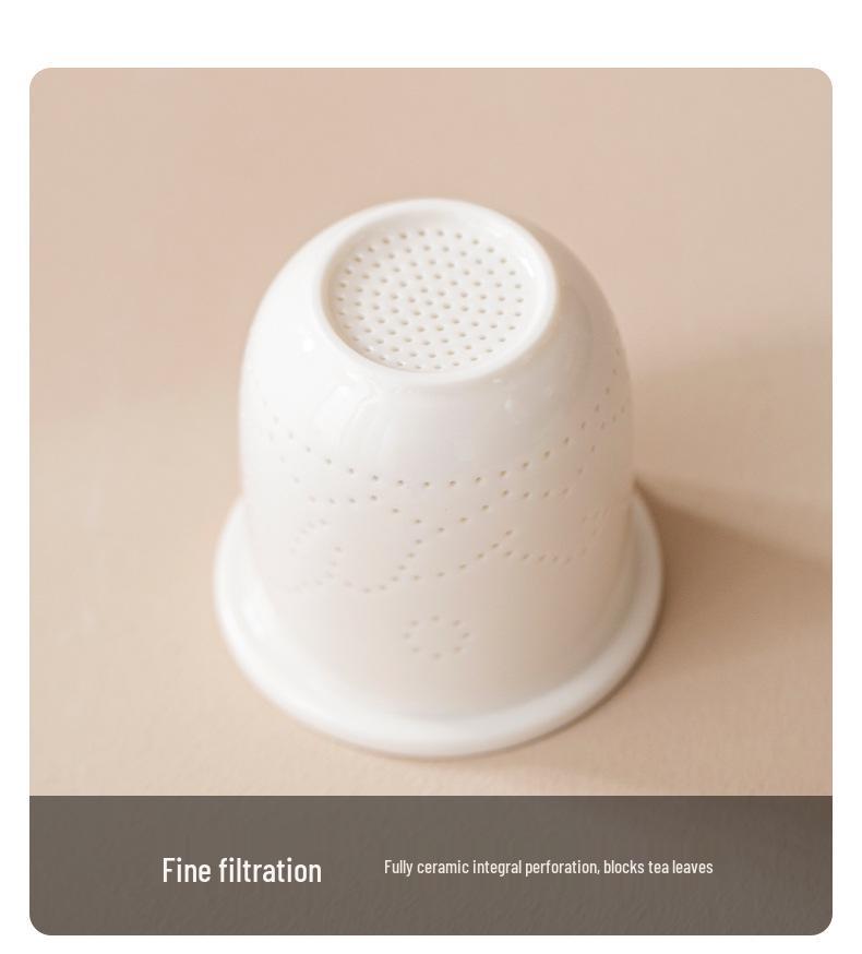 Ceramic Tea Cup with Lid: Personal Use, Tea & Water Separator, Office Brewing, Desk Set, Perfect for Gifts.