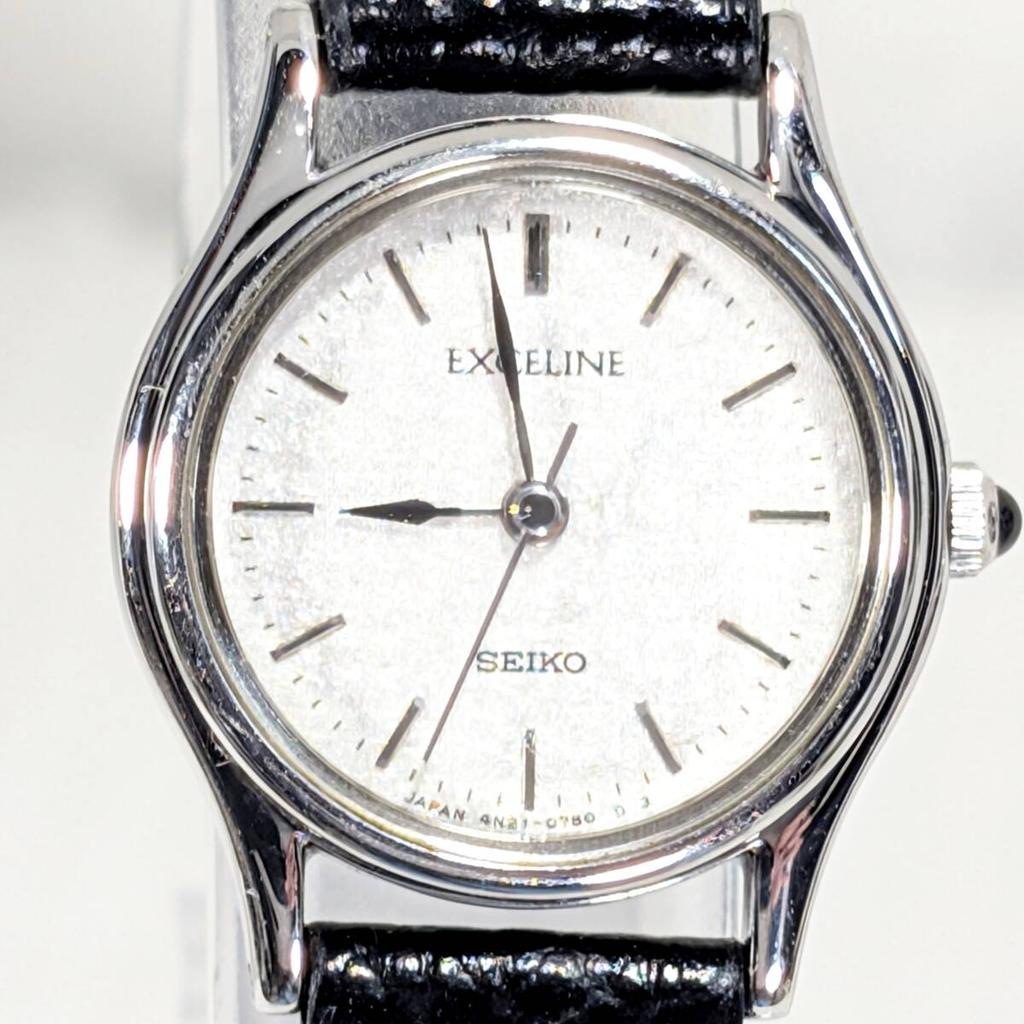 SEIKO Excelline battery and strap working The strap is made by women's watch, replaced, condition. . (K-04)