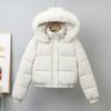 Winter Short Parkas Women's Cotton-padded Clothes Add Velvet Thicken Outerwear Fur Collar Removable Hooded Coats Warm Jackets