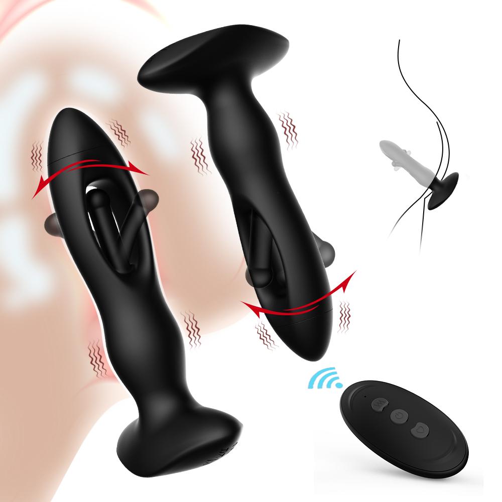 Prostate Massager Vibrating Butt Plug Anal Gspot Stimulating Vibrator Wireless Remote Sex Toy for Men Dildo