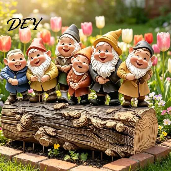 Metal Ground Stakes Six Dwarfs Garden Stake, 2D Acrylic Yard Art Fairy Tale Decoration for Holidays Decoration, Waterproof Outdoor Sign Lawn