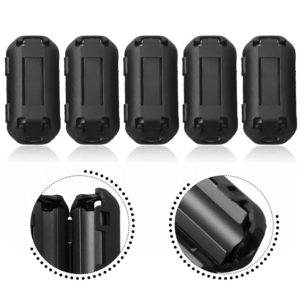 Pack Of Ferrite Core Noise Suppressor Filter Rings 5mm Cable Clamp For USB Phone And Audio Equipment RFI Reduction