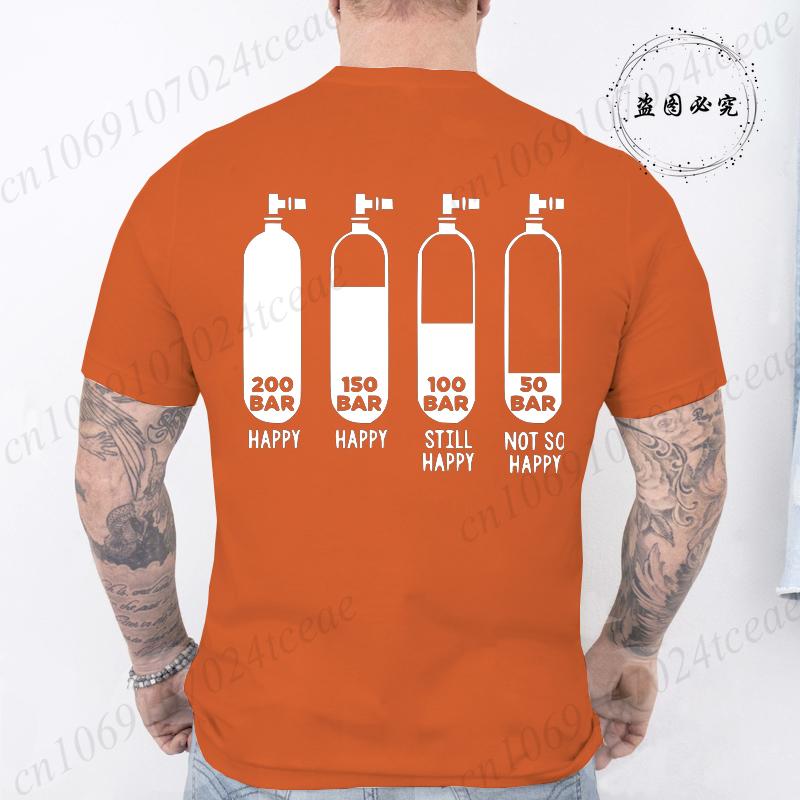 New Trendy Summer Tshirts Fashion Men Women Tshirt Funny Diving Divers 200 Bar Print Tshirts Short Sleeve Tops Diving Tshirts