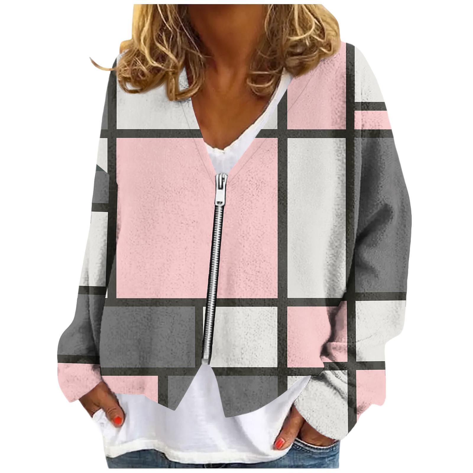 

Womens Zip Up Sweaters Sweatshirts Long Sleeve Oversized Jackets Soft Casual Loose Tunic Tops XL