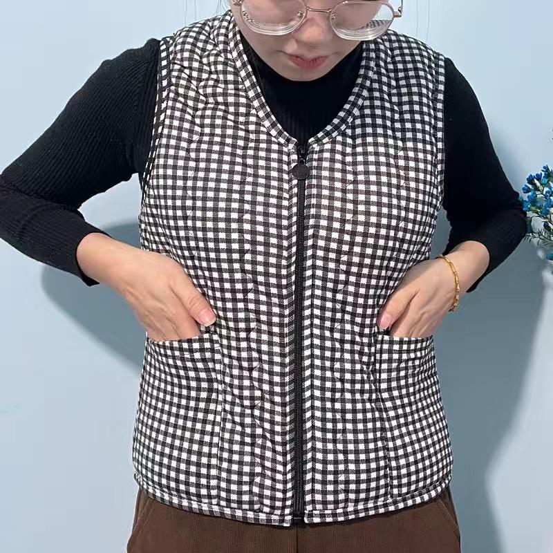 2 Winter New Fleece Fleece Cotton Vest Women's Lamb Fleece Fur Integrated Thermal Vest Mother Coat