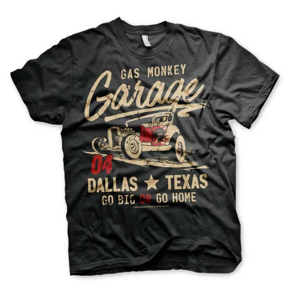 Official Gas Monkey Garage Go Big Or Go Home Black TShirt S