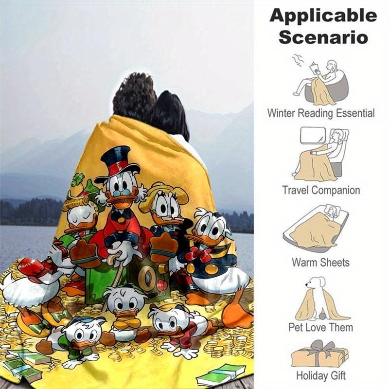 1pc, Duck Tales Family Blanket Cozy Throw for Home Decor, Couch Cover, Outdoor Use, Travel, Camping