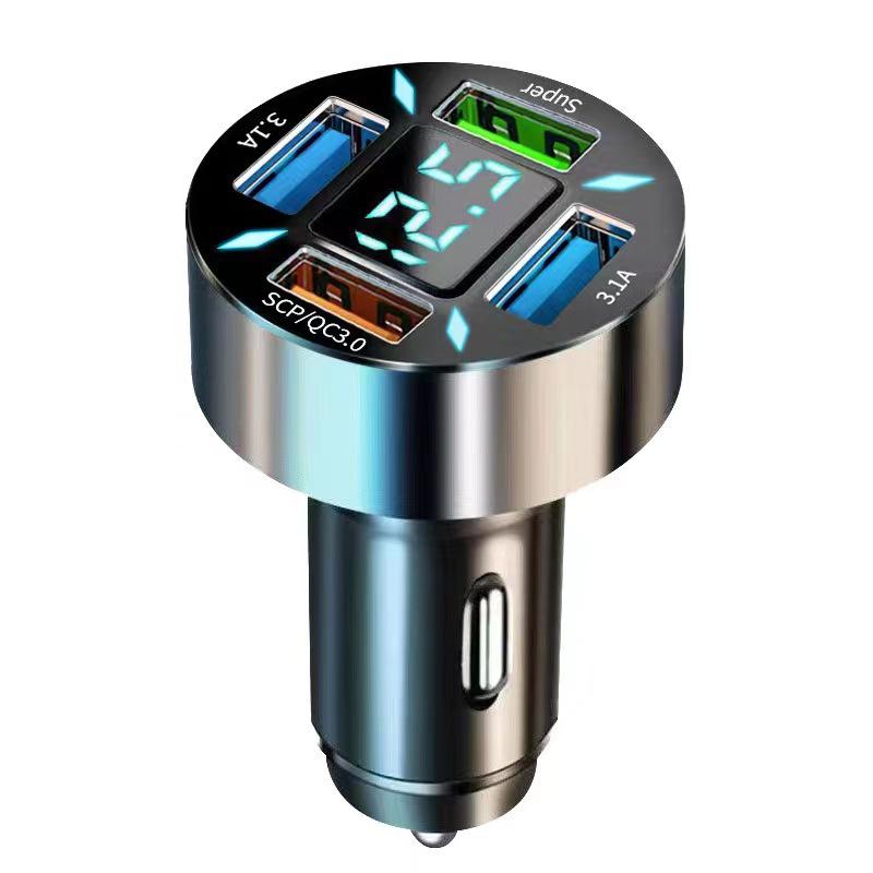 120W Multi-Port USB Car Charger - 1-to-6 Fast Charging Adapter