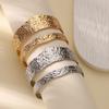 Delicate Stainless Steel Hollow Texture Bracelets for Women Anti Fading Wide Band Open Cuff Bangle Wedding Jewelry Accessories