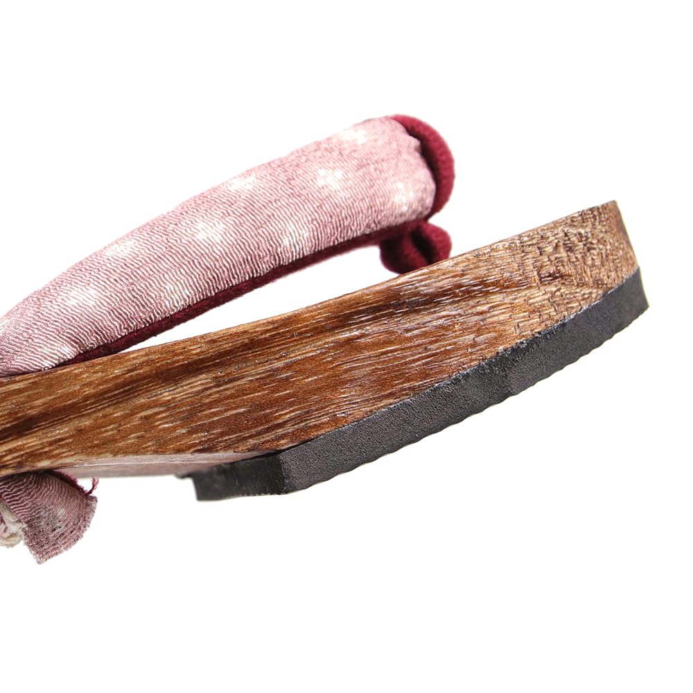 Geta Burnt Girls [KYOETSU] Clogs, Dull, Paulownia, (2 Roses, measurement_21_point_0_centimeters)