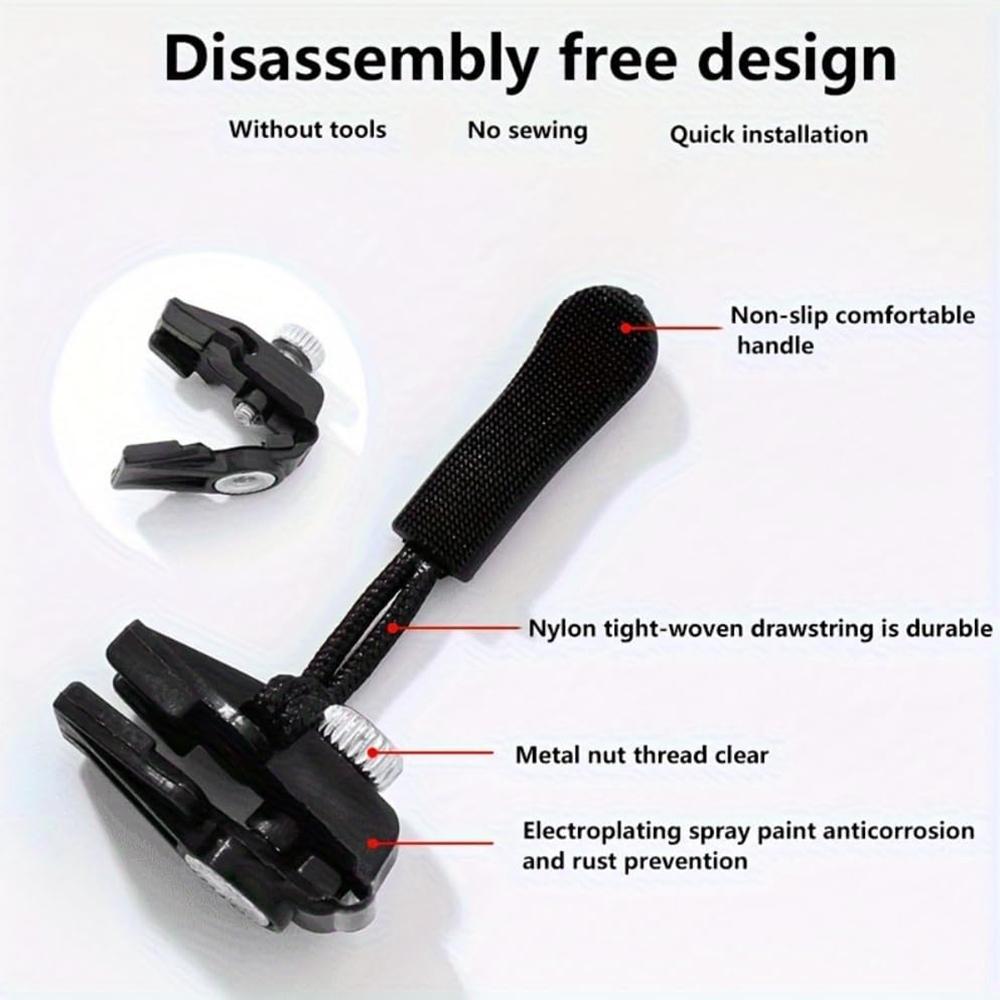 New 15Pcs 3 Different Size Universal Replacement Zipper Heads For Jackets, Luggage