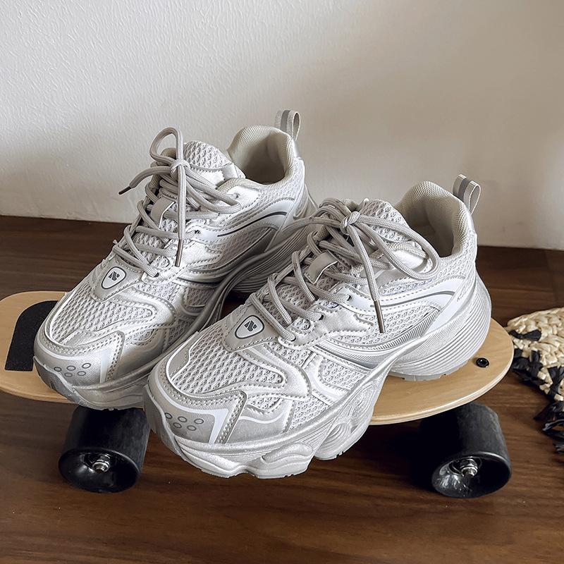 Dad Shoes Women's Spring and Summer 2025 New Fashion Versatile Mesh Breathable Thick Soles Increase Casual Sneakers Tide