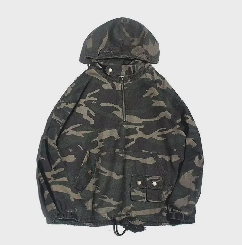 Men's Autumn/Winter Camouflage Hooded Workwear Jacket - American Retro Trend