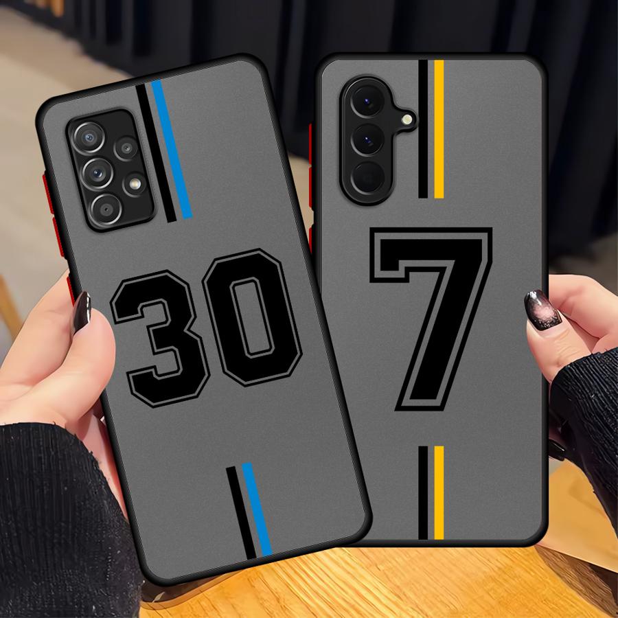 FootBall Number Case for Samsung Galaxy A73 A33 A35 A34 A36 A17 A52 A52S A72 A56 A55 A54 A16 A15 A14 A23 A53 Phone Cover