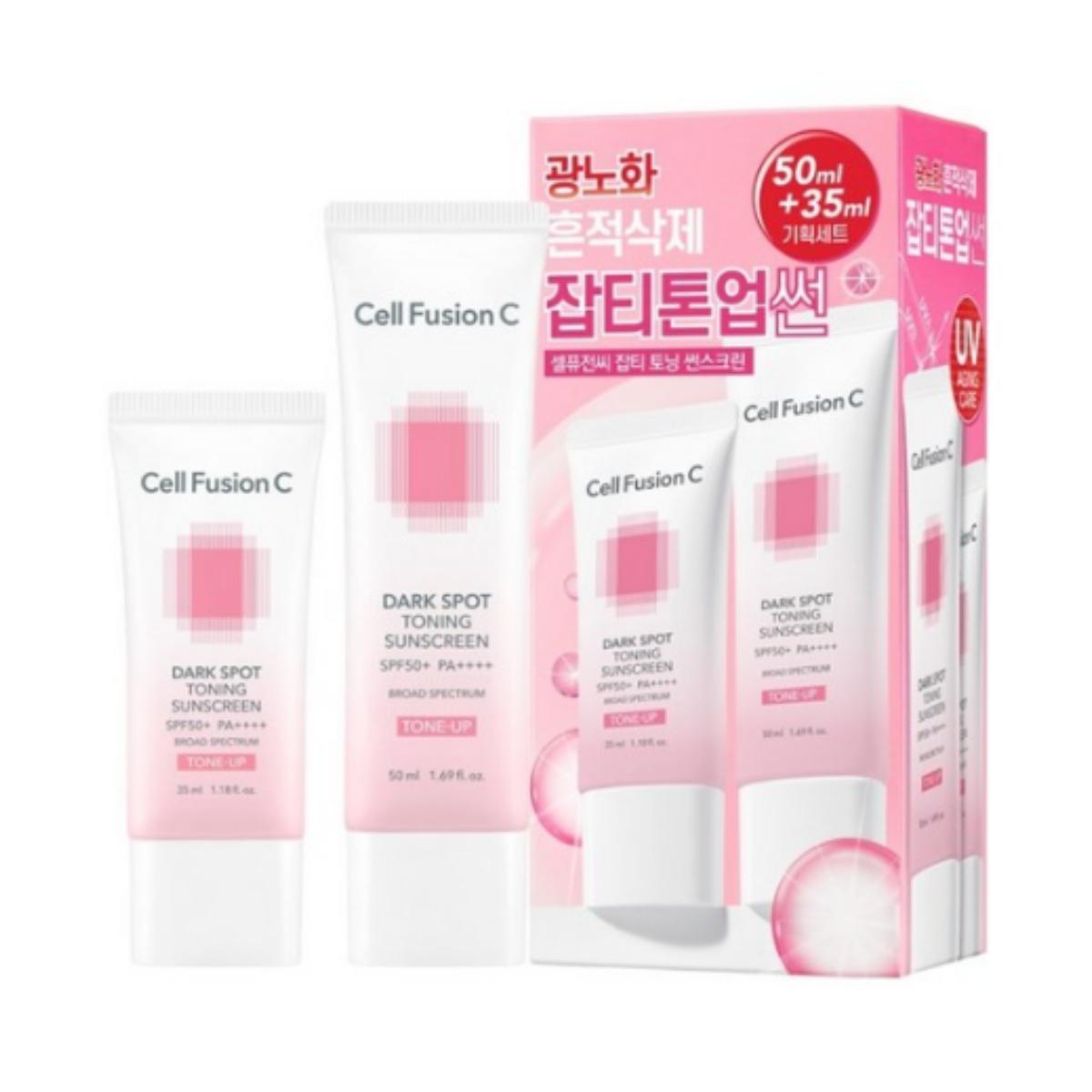 

Cellfusion C Spot Toning Солнцезащитный крем — Набор 50 мл + 35 мл (SPF50 + PA ++++) — 1 комплект