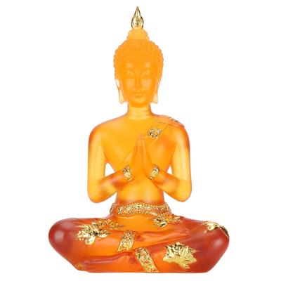 Průhledná socha sedícího Buddhy pryskyřičná figurka Buddhy socha domácí kancelář Feng Shui dekor