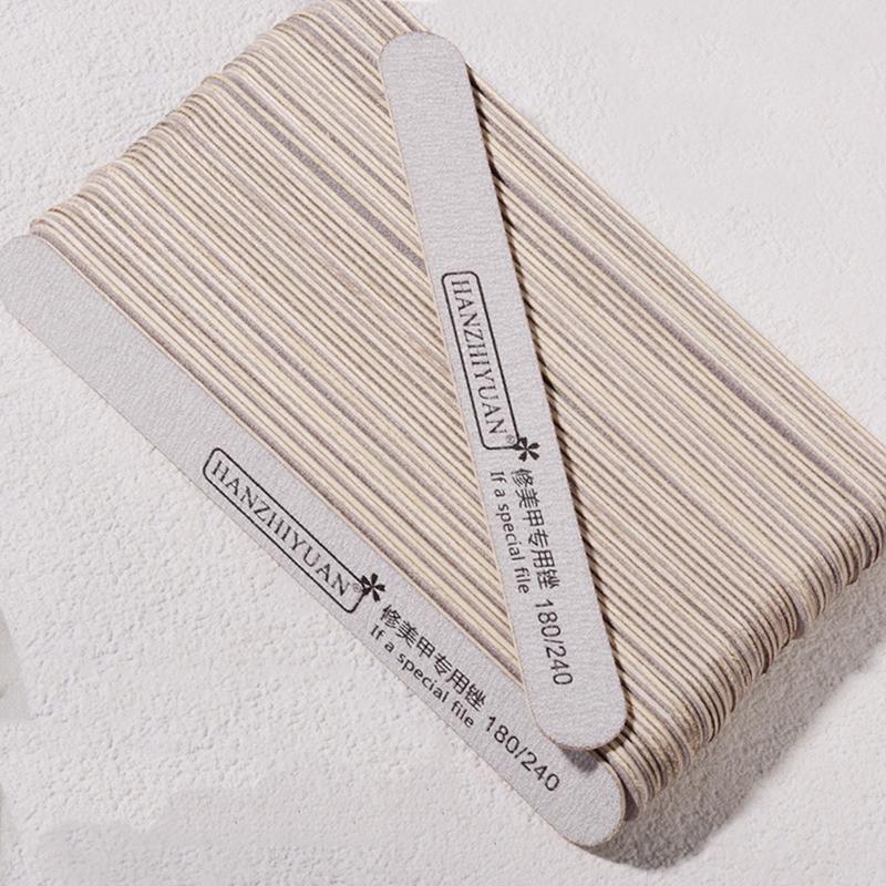 10Pcs Nail File Wooden Nail Art Sanding Buffer 120/180/240 Sandpaper Uv Gel Polisher Manicure Pedicure Nails Tool