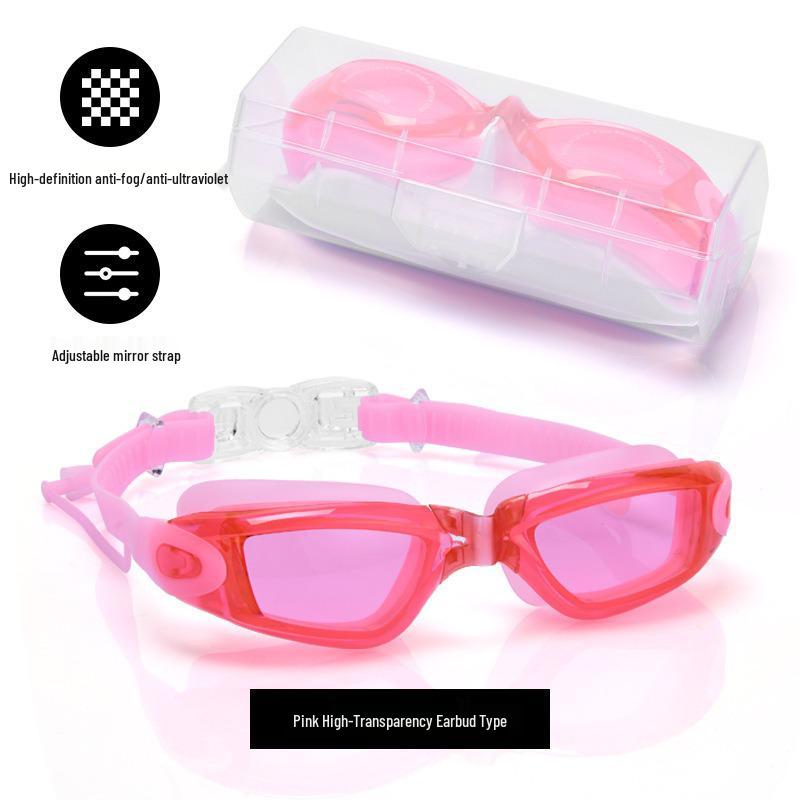 High-Definition Electroplated Silicone Adult Racing Goggles - Professional Anti-Fog Waterproof Swim Goggles