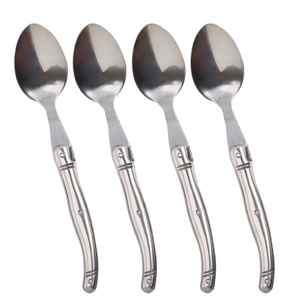 Jaswehome Stainless Steel Flatware Set Laguiole Decorated Dinner Knives Forks&Spoons Sets Western Dinnerware