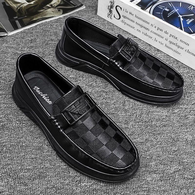 Doudou boty pánský jarní trend malé kožené boty pánské ležérní boty britské nazouvací líné trendy boty univerzální