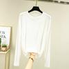 Women's Crew Neck Long Sleeve Tee Slim Fit Commuter Casual Top Solid Color Modal Fabric Stretchy Basic Layering Shirt For Autumn Daily Inner Wear