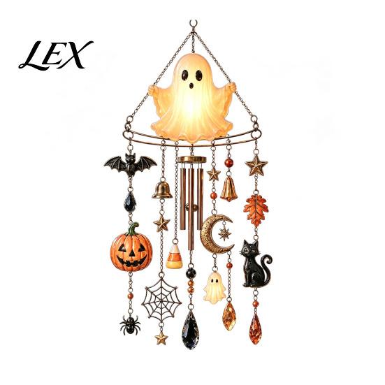 Festive Party Supplies for Halloween Acrylic Wind Chime Pendant, Crystal Suncatcher Hanging Ornaments, Decorative Mysterious Courtyard Chimes