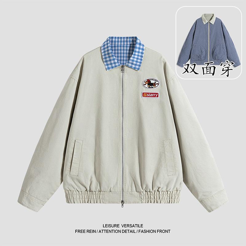 Versatile Coat Minimalist Cotton Jacket Men's 2026 Jacket Reversible Wear Casual Men's Baseball Clothing Fall Men's Breathable Work Casual Jacket