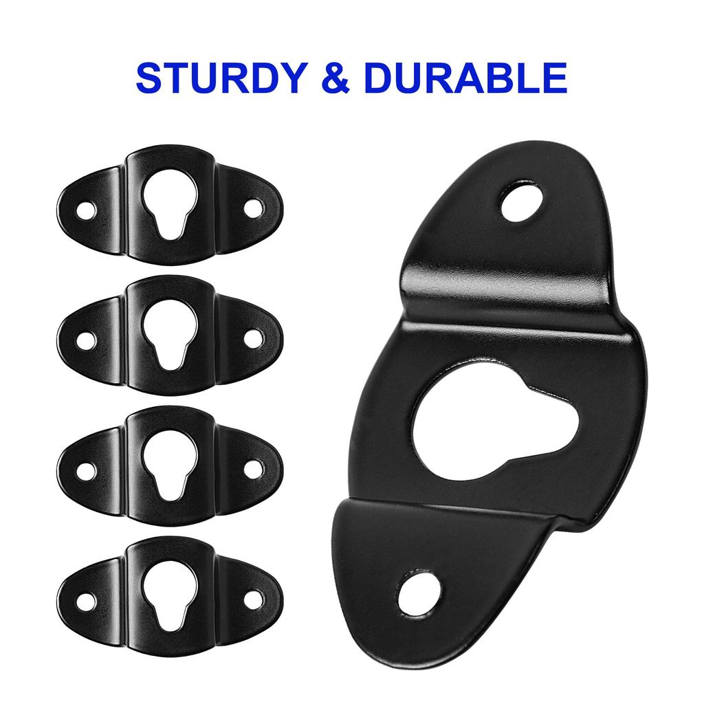 uxcell Wall Mount Speaker Hanger Clothes Rack Iron Hanger Plate Accessory for Surround Sound Box Audio Speaker Hanging 10pcs Bracket, 4.8cm Length,