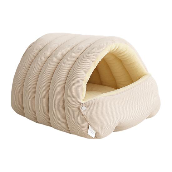 Pet House Bed Non-Slip Base Removable Washable Cover Cave Design Washable Cat Bed with Zipper Indoor Outdoor Portable Nest