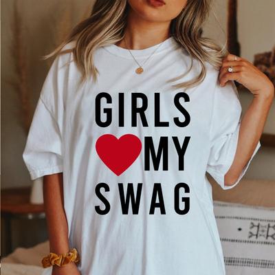 Girls Love My Swag T Shirt 2000s Feminist 2000s Y2k Cool
