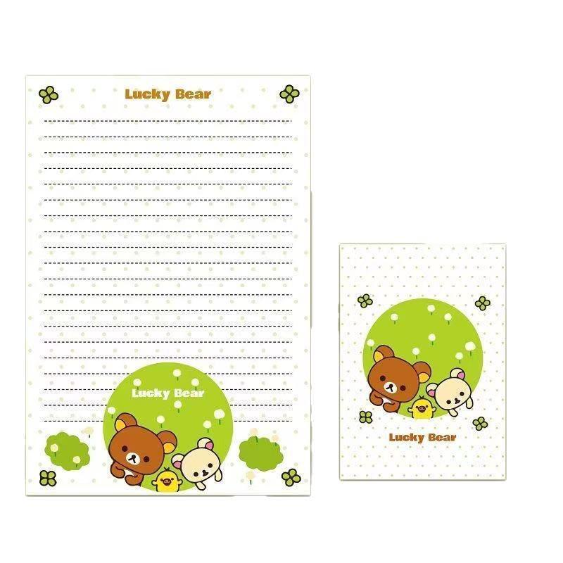 Lucky Bear Letter Paper - Cute Cartoon Birthday Greeting Card for Bestie