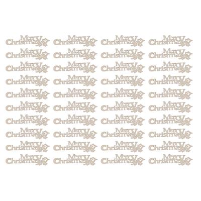 40Pcs Christmas Words Slices Density Board Christmas Tree Hanging Ornament for Christmas DIY Craft