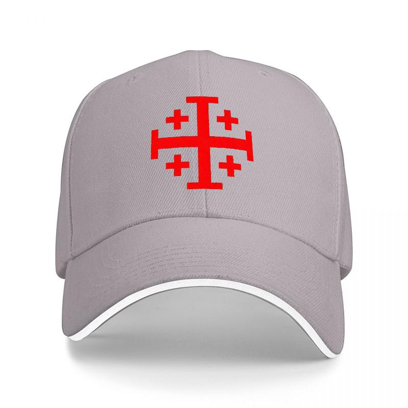 Templar Cross Embroidered Black Baseball Cap with Red Symbol Design for Unisex and Women Fashionable Streetwear Accessory