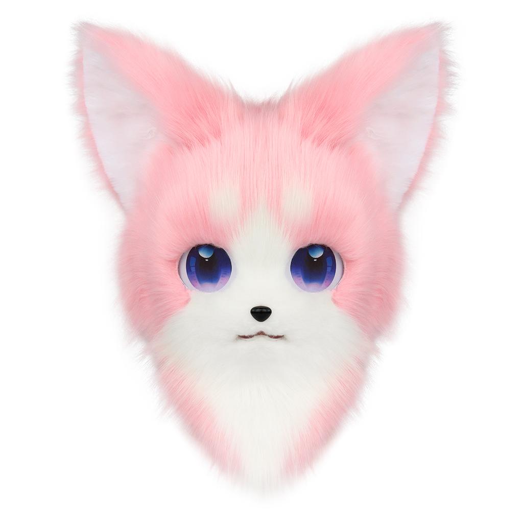 Tierisch Felliger Fursuit Kopfmaske Plüsch Katze Fuchs Maske Kostüm Requisiten für Halloween Cosplay Party