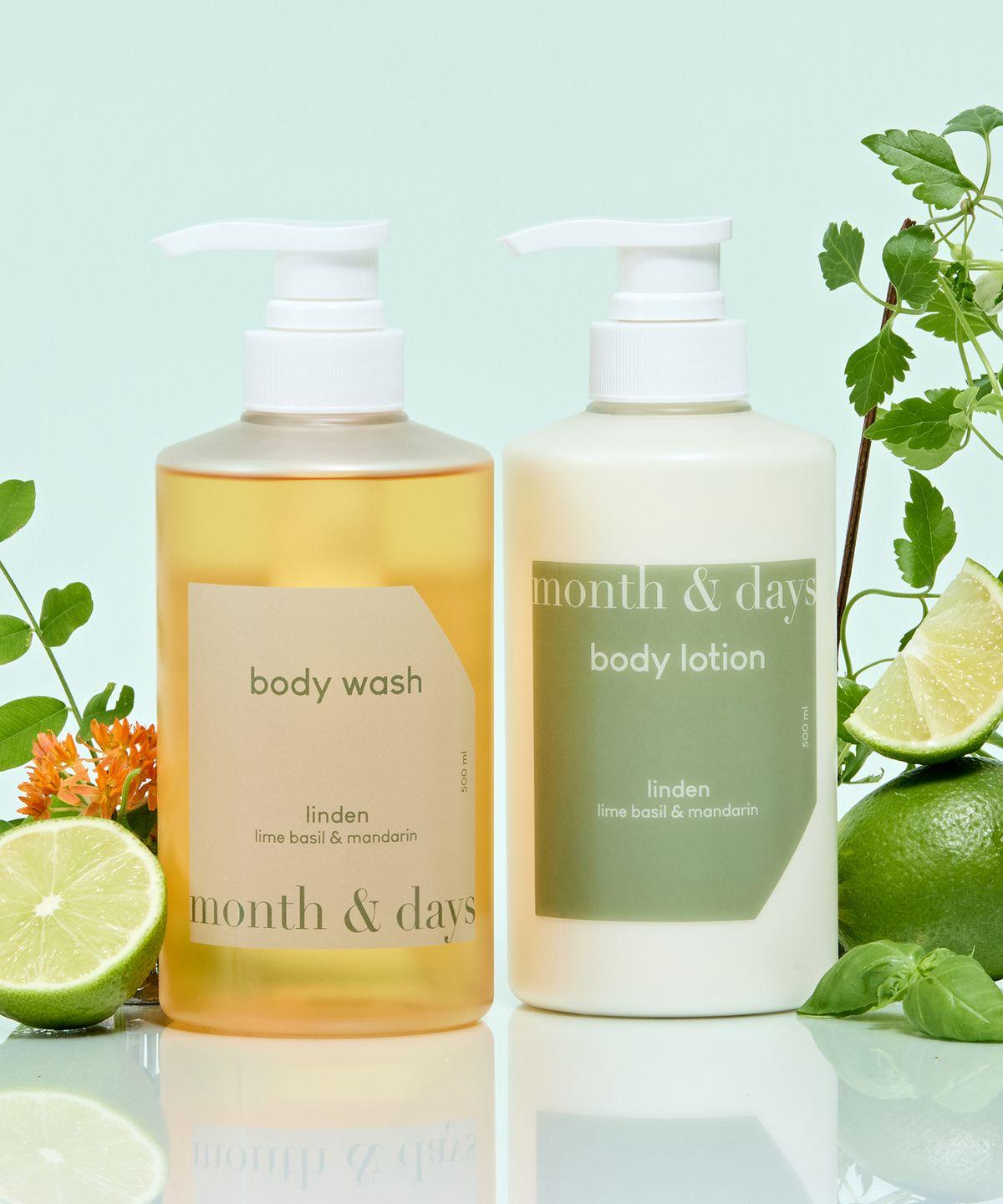 Linden Lime Basil & Mandarin Body Package (Body Wash 500ml + Body Lotion 500ml)