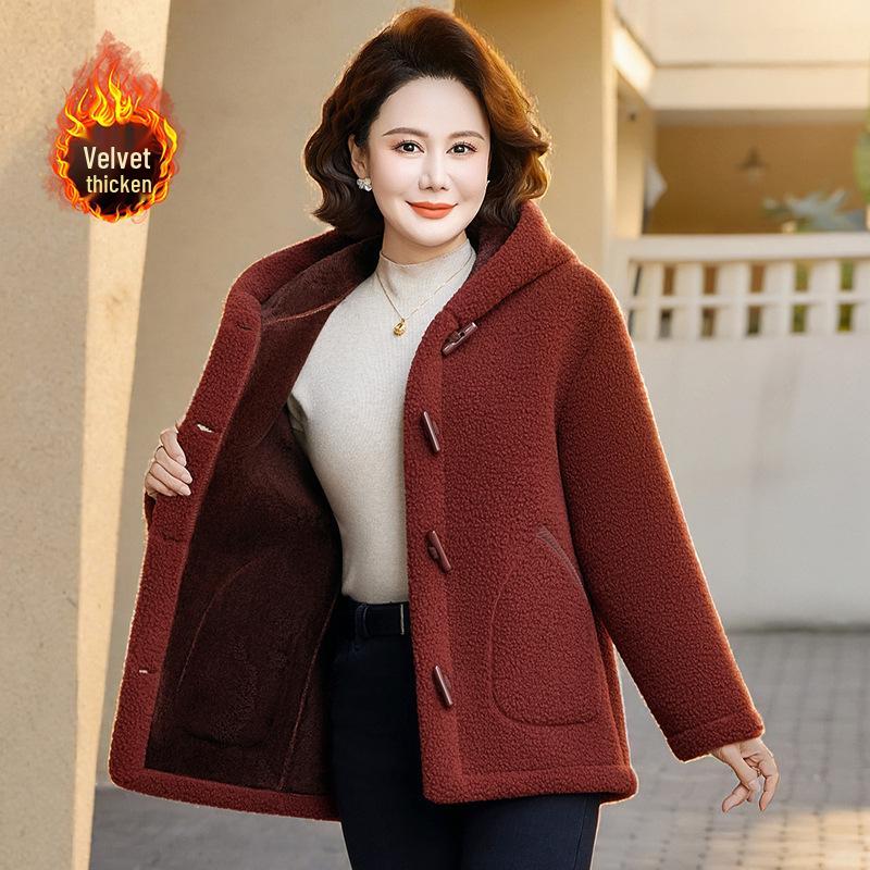 

Mom s Warm Velvet Jacket: Winter 2025 Style for Middle-Aged & Elderly Women 3XL (60-68kg)