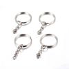 50/500pcs Silver Plated Metal Blank Keyring Keychain Split Key Rings with Chain Climbing Buckles Carabiner Keychain Accessories