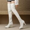 Fashion Women Over The Knee Boots Female Zip Sexy Black Long Boots Woman Thin Heel Ladies Round Toe Party Boots Autumn Winter Shoes