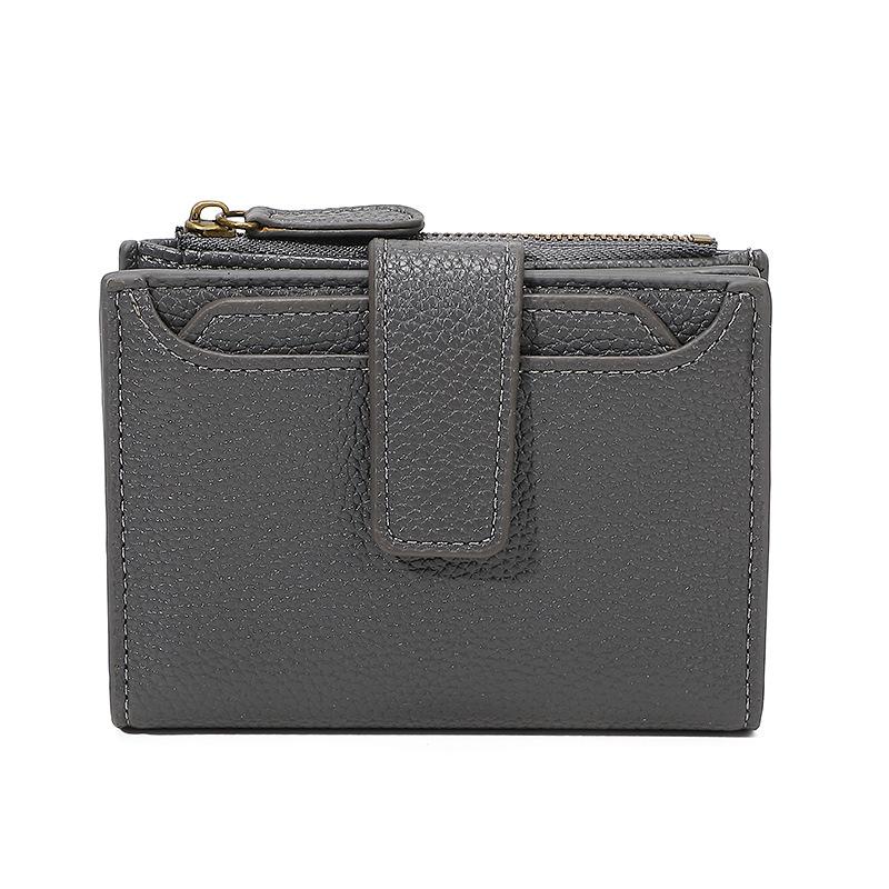 Hot-selling leather zipper change bag card bag integrated, simple anti-theft brush new women's wallet