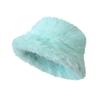New Autumn and Winter Bright Plush Basin Hat Ladies Tide Fluffy Autumn and Winter Outdoor Warm Bucket Hat