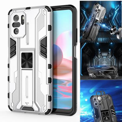 Armor Shockproof Phone Case For Xiaomi Redmi Note 10 Pro Max 10s Magnetic Car Bracket Rugged Protection Covers On Redmi Note 10