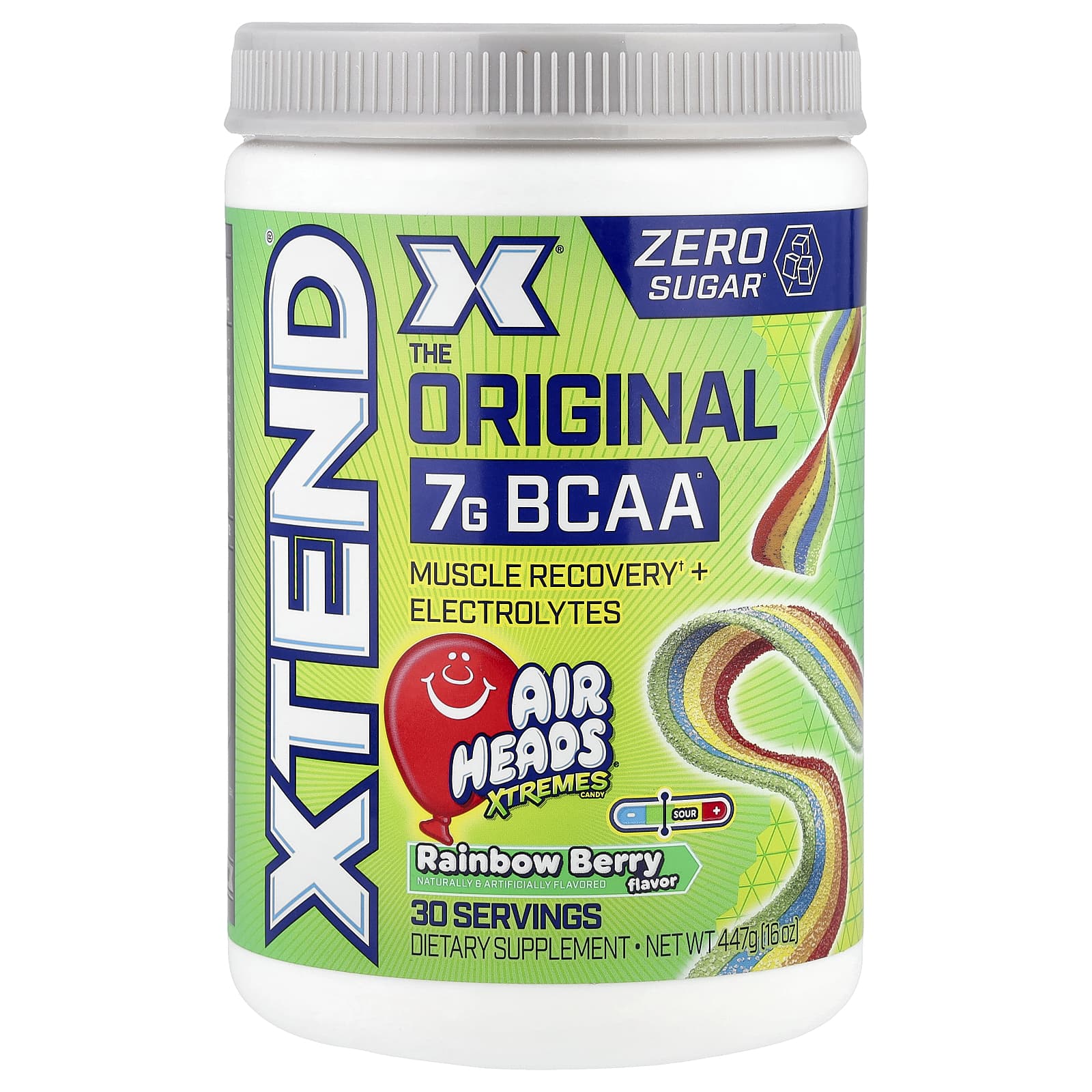 

XTEND, 7G BCAA, Air Head Extreme Candy® Rainbow Berry, 16 oz (447 g)