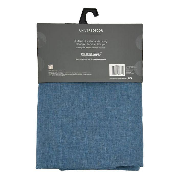 Pair of "Moonlight" Cornflower Linen Effect Eyelet Curtains