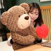 Red Love Heart Teddy Bear Plush Toy Cute Brown Bear Stuffed Plushies Throw Pillow Wedding Ornament Valentine's Day Gift For Girl