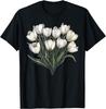 T-shirt Graphique Floral Bouquet Tulipes Blanches Homme Décontracté Col Rond Manches Courtes Vêtement Quotidien